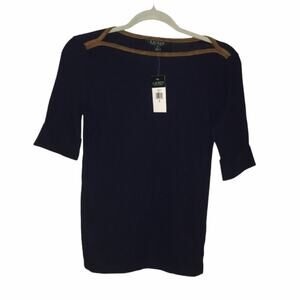 Lauren Ralph Lauren navy short sleeve shirt S
